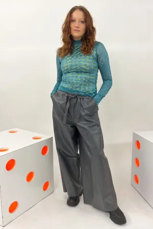1972 Desa - Stretch Leather Pants: Slate