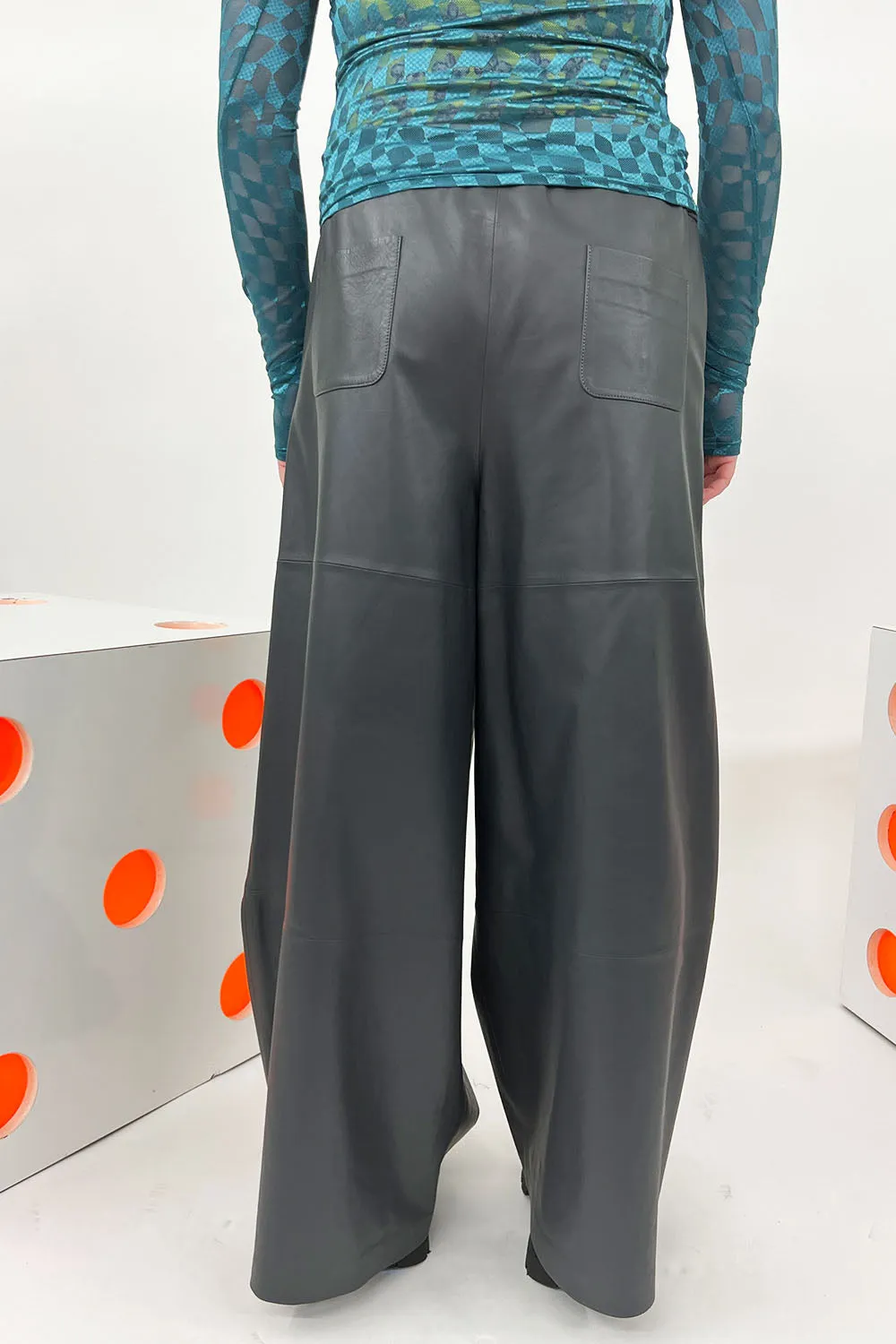 1972 Desa - Stretch Leather Pants: Slate