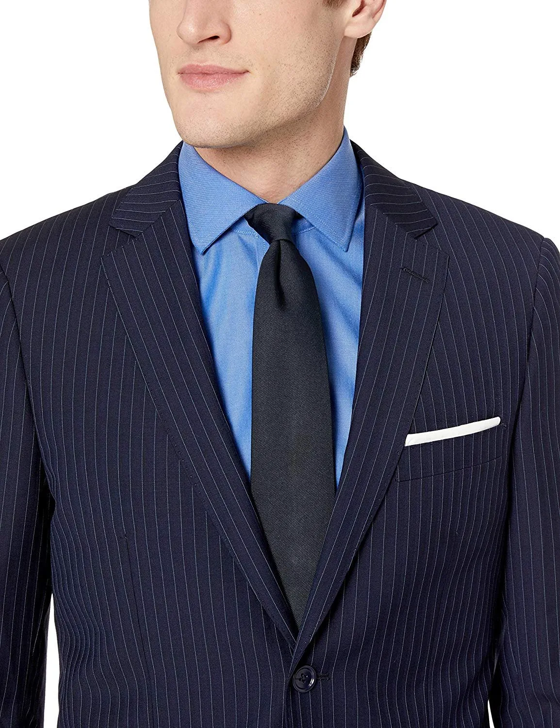 Adam Baker Men's 100% Wool Portly Fit Two-Piece Solid Suit Set - Colors