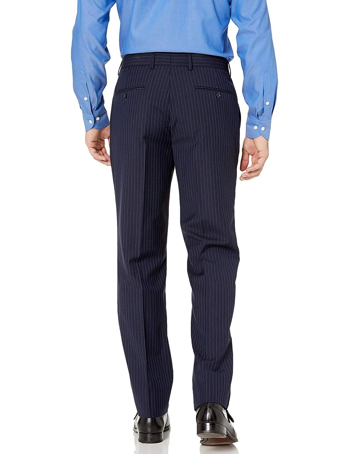 Adam Baker Men's 100% Wool Portly Fit Two-Piece Solid Suit Set - Colors
