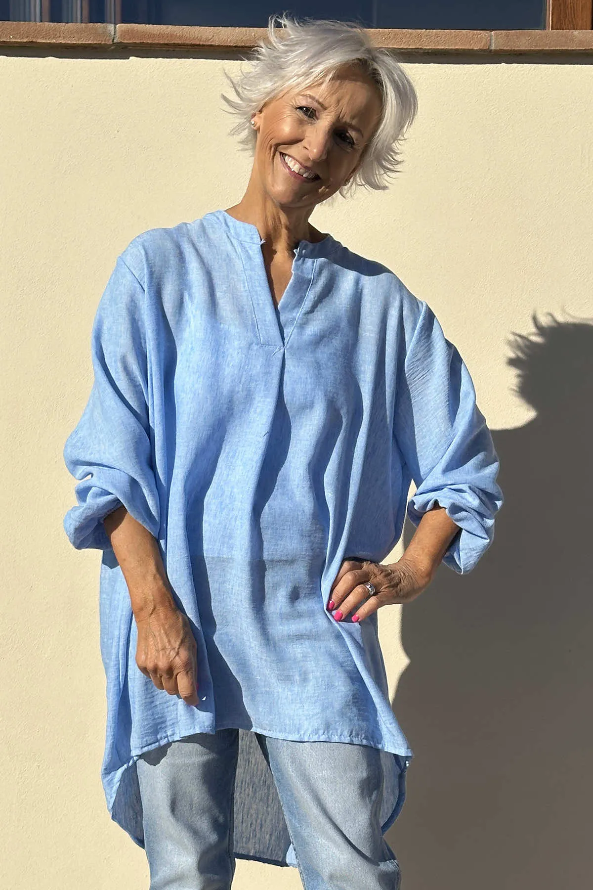 Agatha Cotton Top Light Blue