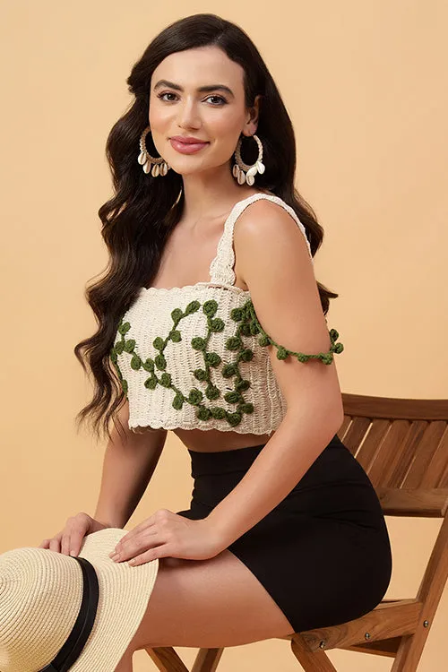 Ajoobaa "Greeny" Crochet Crop Top