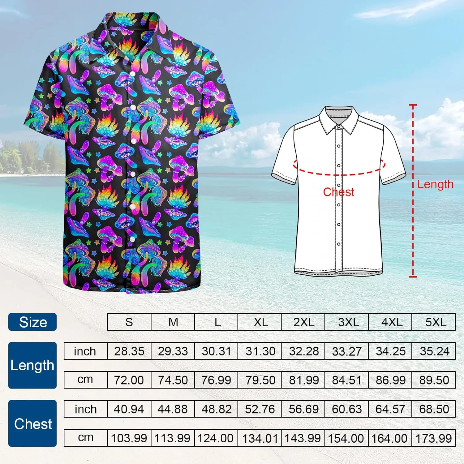 Artsadd 80s 90s Hawaiian Shirt for Men Vintage Button Down Short Sleeve Big and Tall Shirts Funny Party Disco Outfit