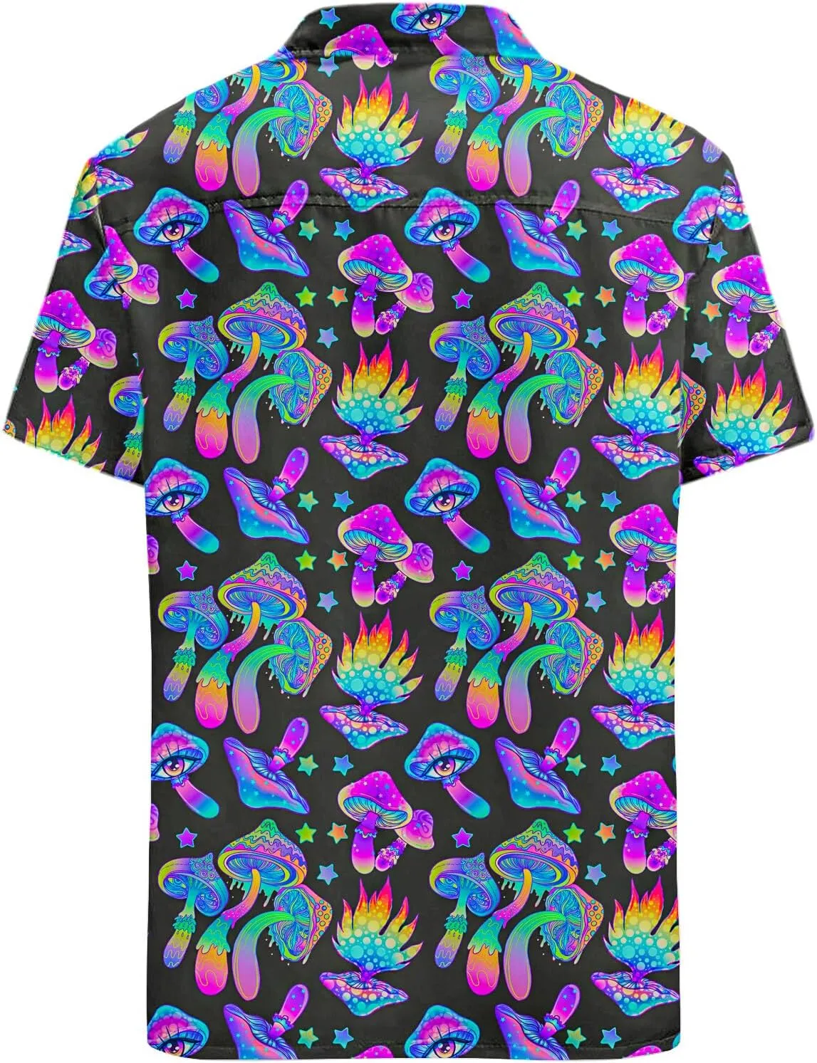 Artsadd 80s 90s Hawaiian Shirt for Men Vintage Button Down Short Sleeve Big and Tall Shirts Funny Party Disco Outfit