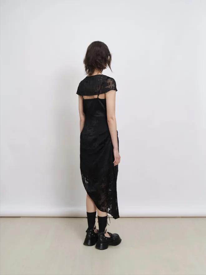 asymmetrical cape style dress