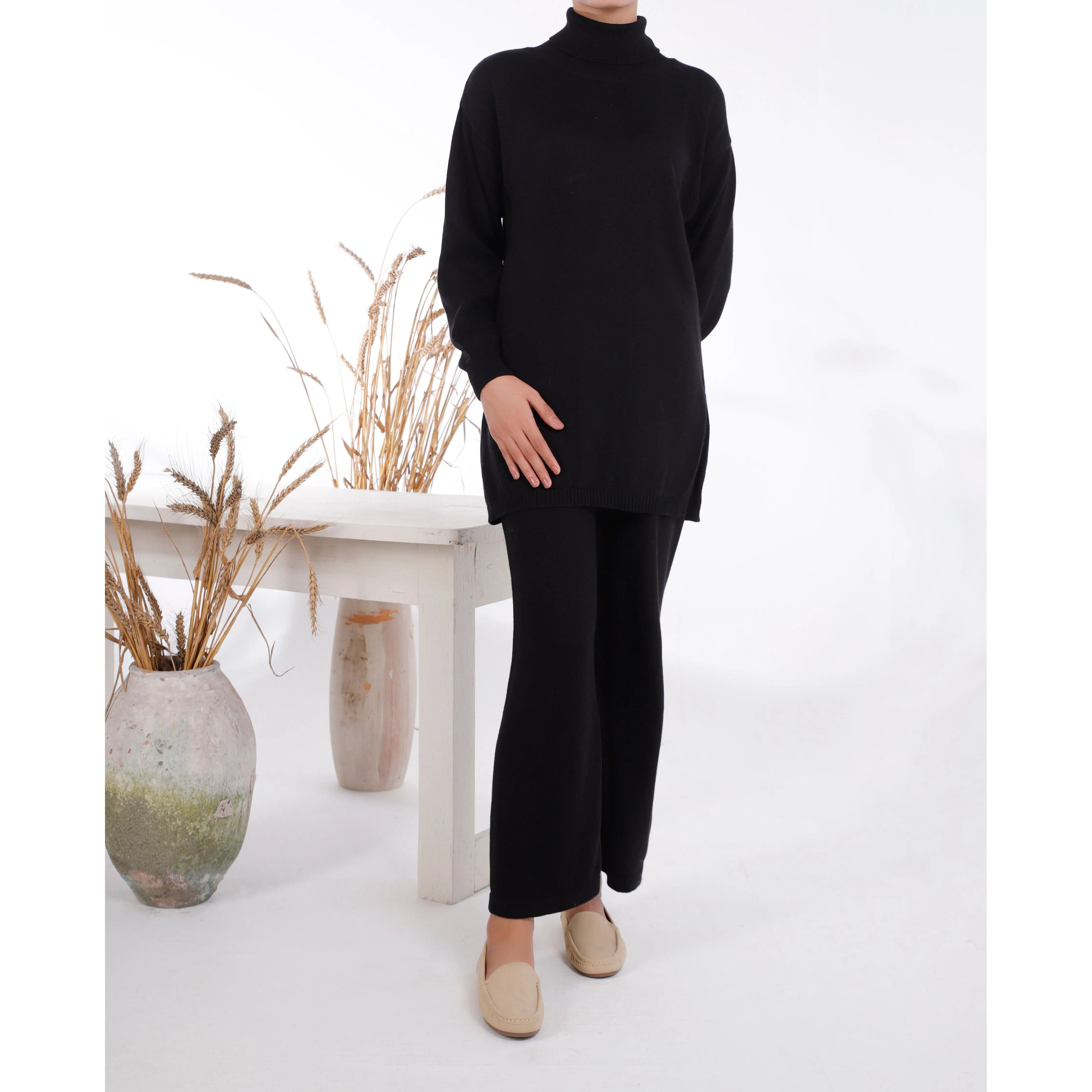 Black Sweaters Co-ord Set PW4855