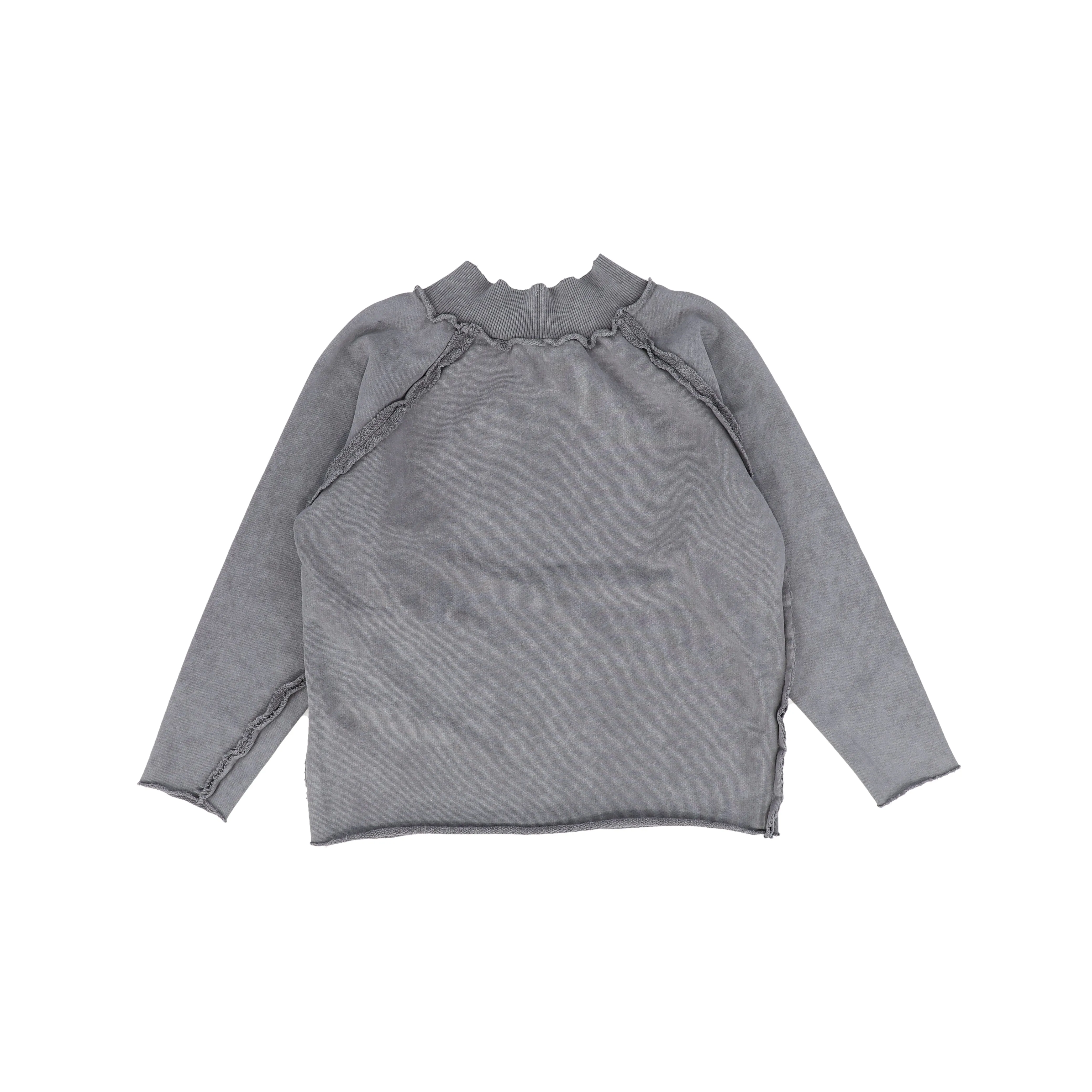 BOOSO GREY RAW EDGE TRIM SWEATSHIRT [FINAL SALE]