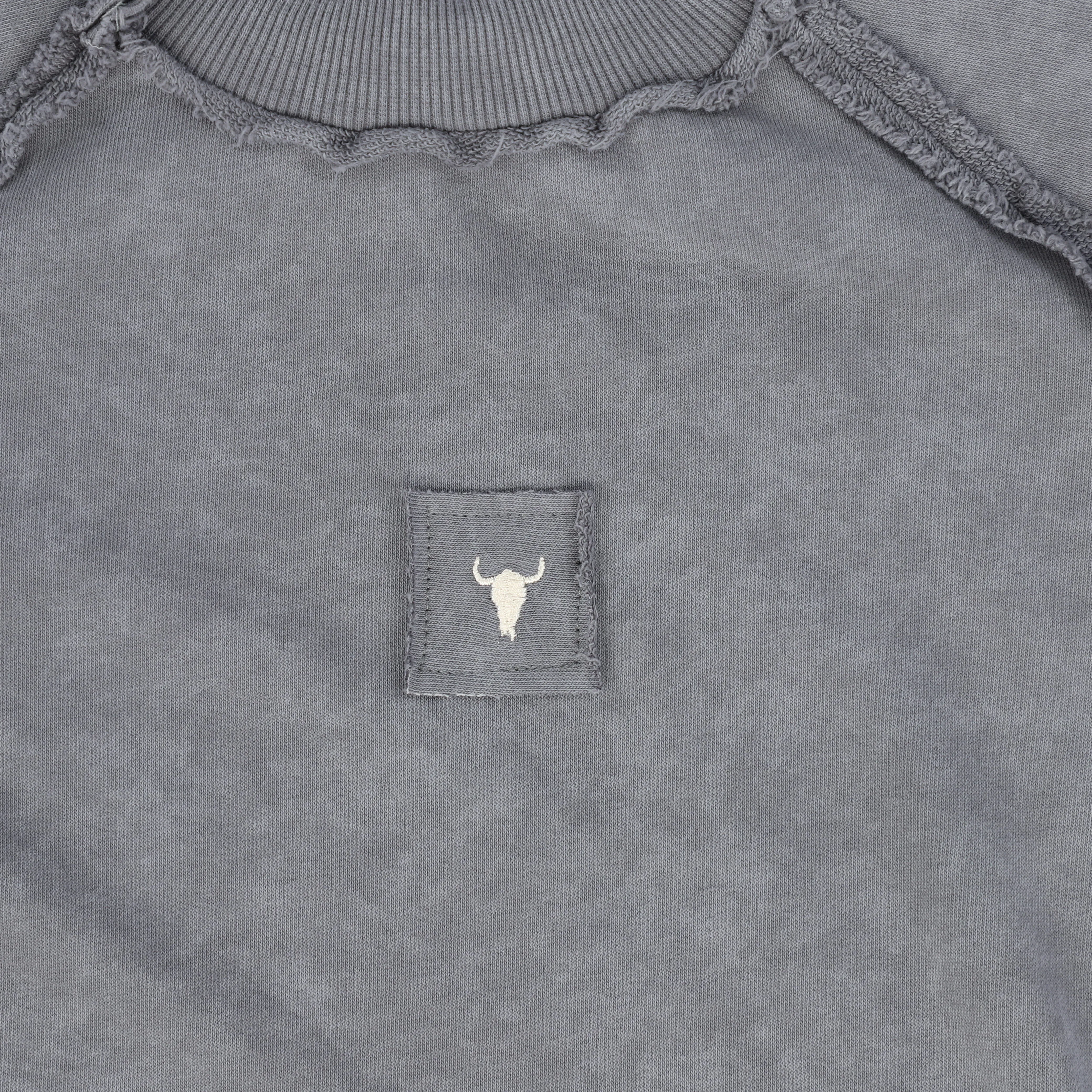 BOOSO GREY RAW EDGE TRIM SWEATSHIRT [FINAL SALE]