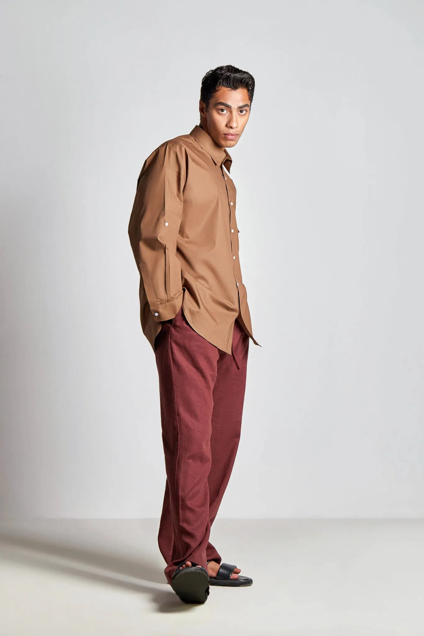 Burgundy Straight Pants