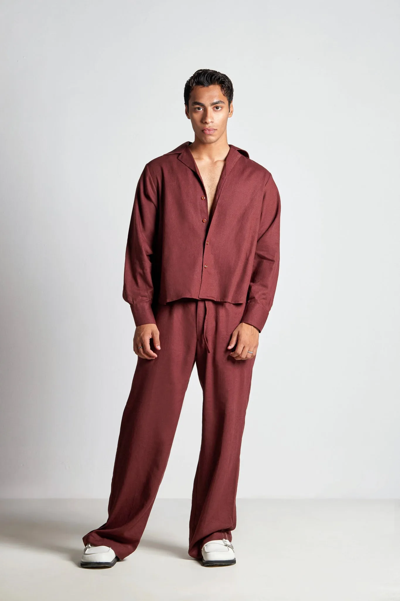 Burgundy Straight Pants