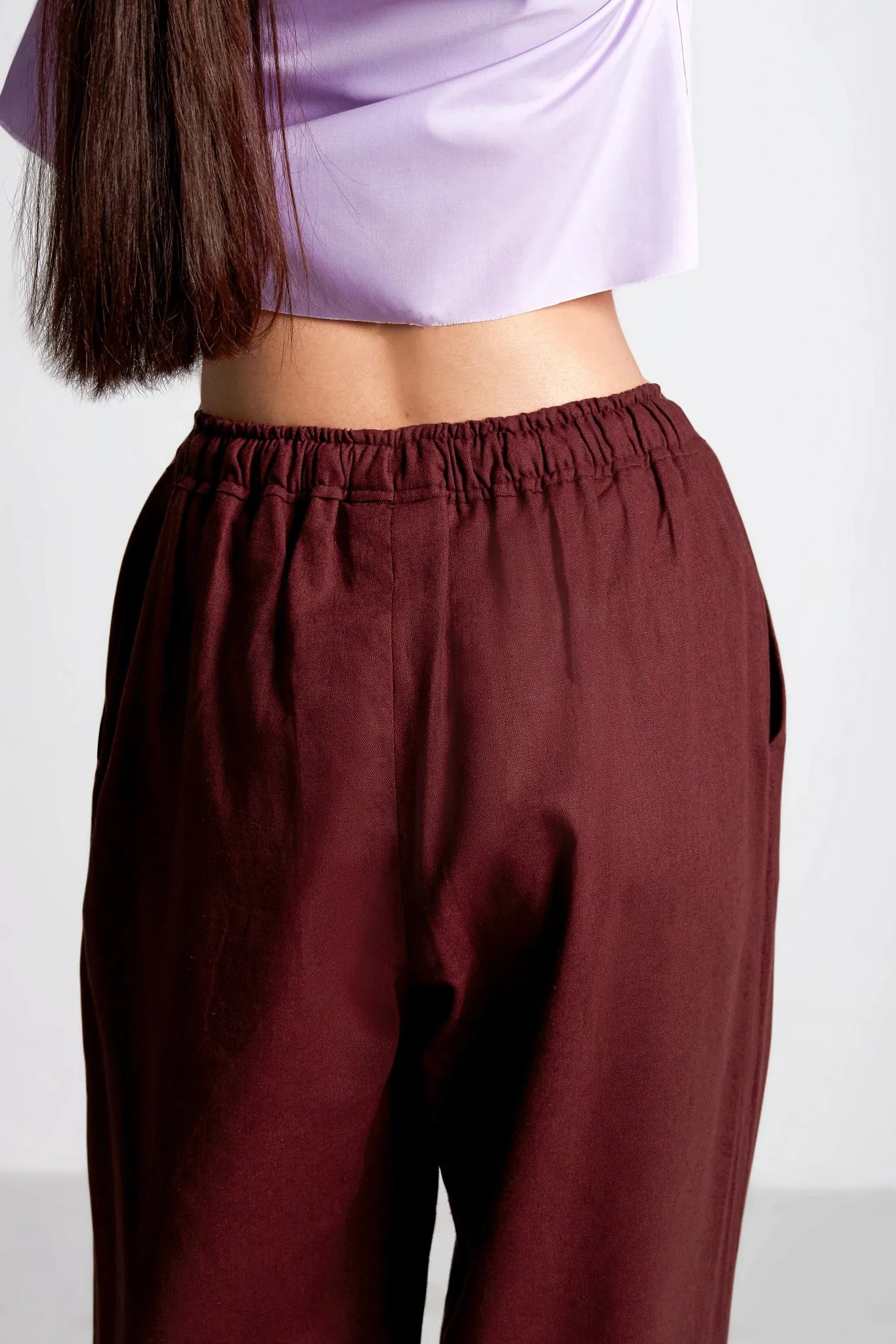 Burgundy Straight Pants