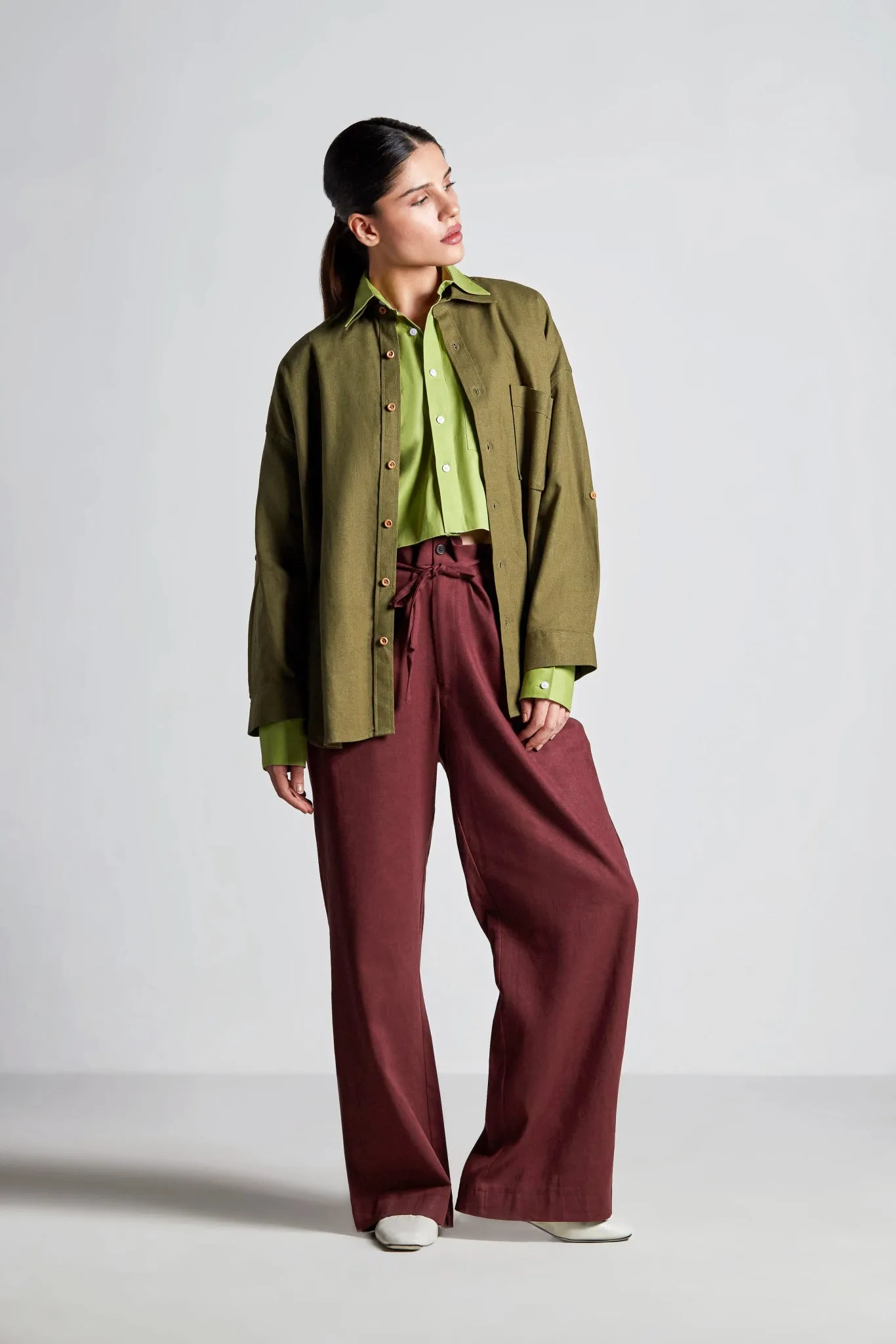 Burgundy Straight Pants