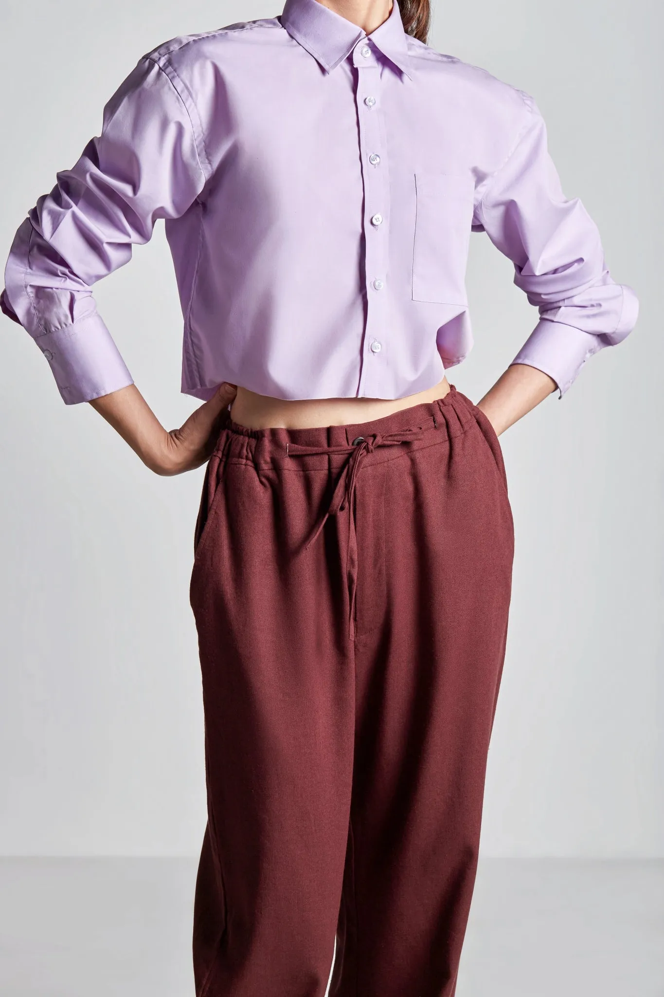 Burgundy Straight Pants