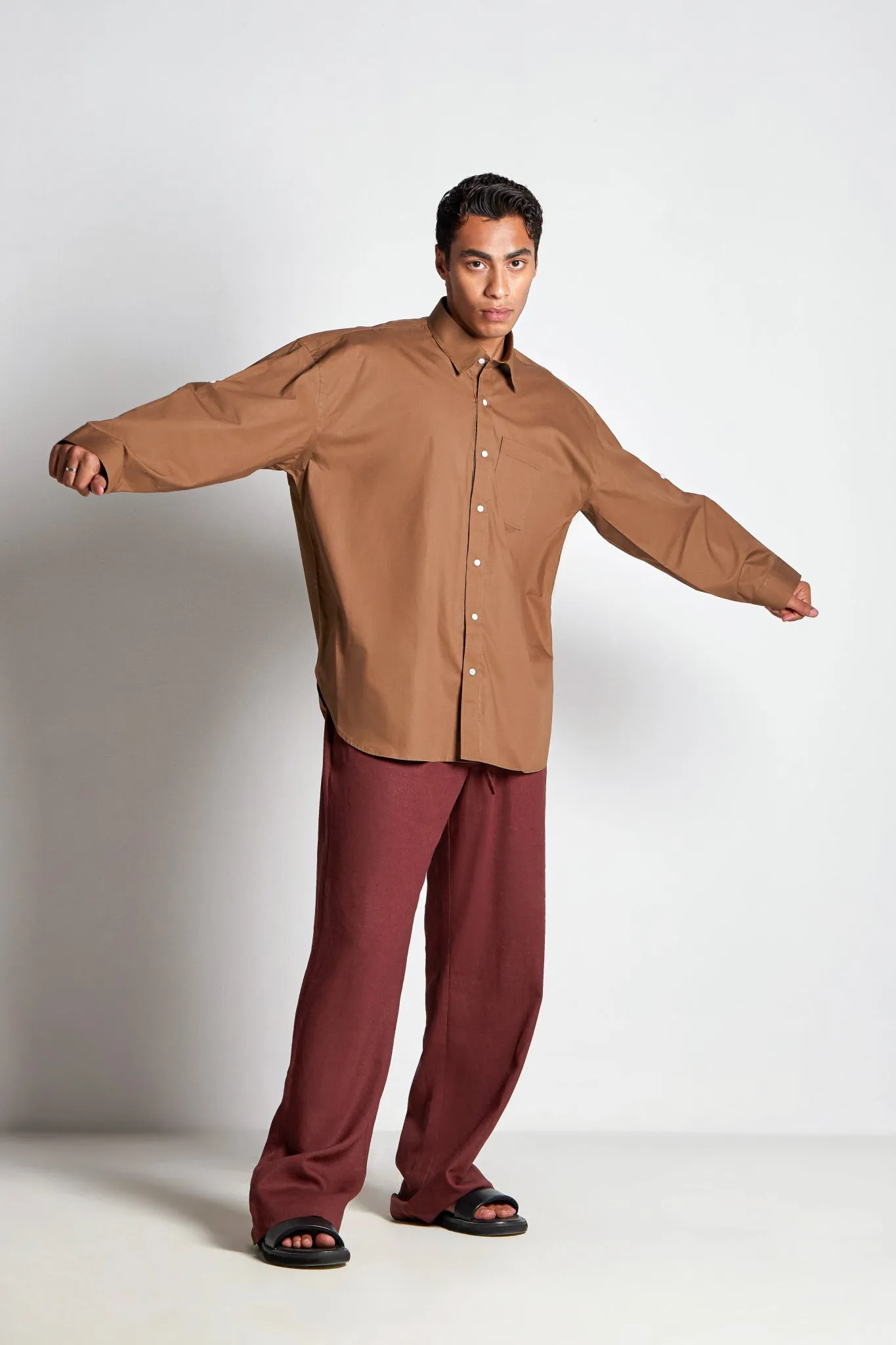 Burgundy Straight Pants