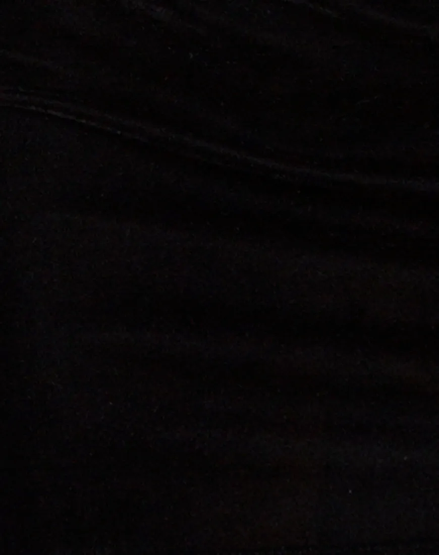Caris Bodycon Dress in Velvet Pearl Black