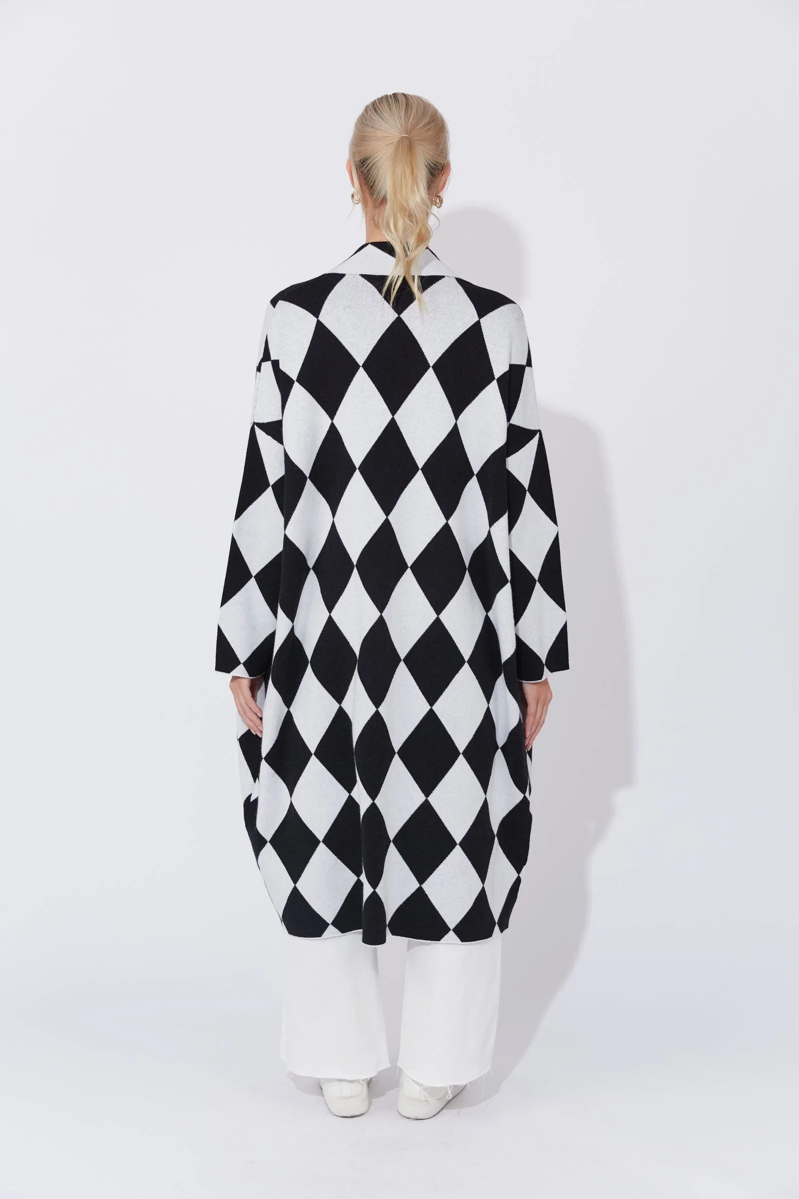 Casablanca Cardigan - White/Kohl