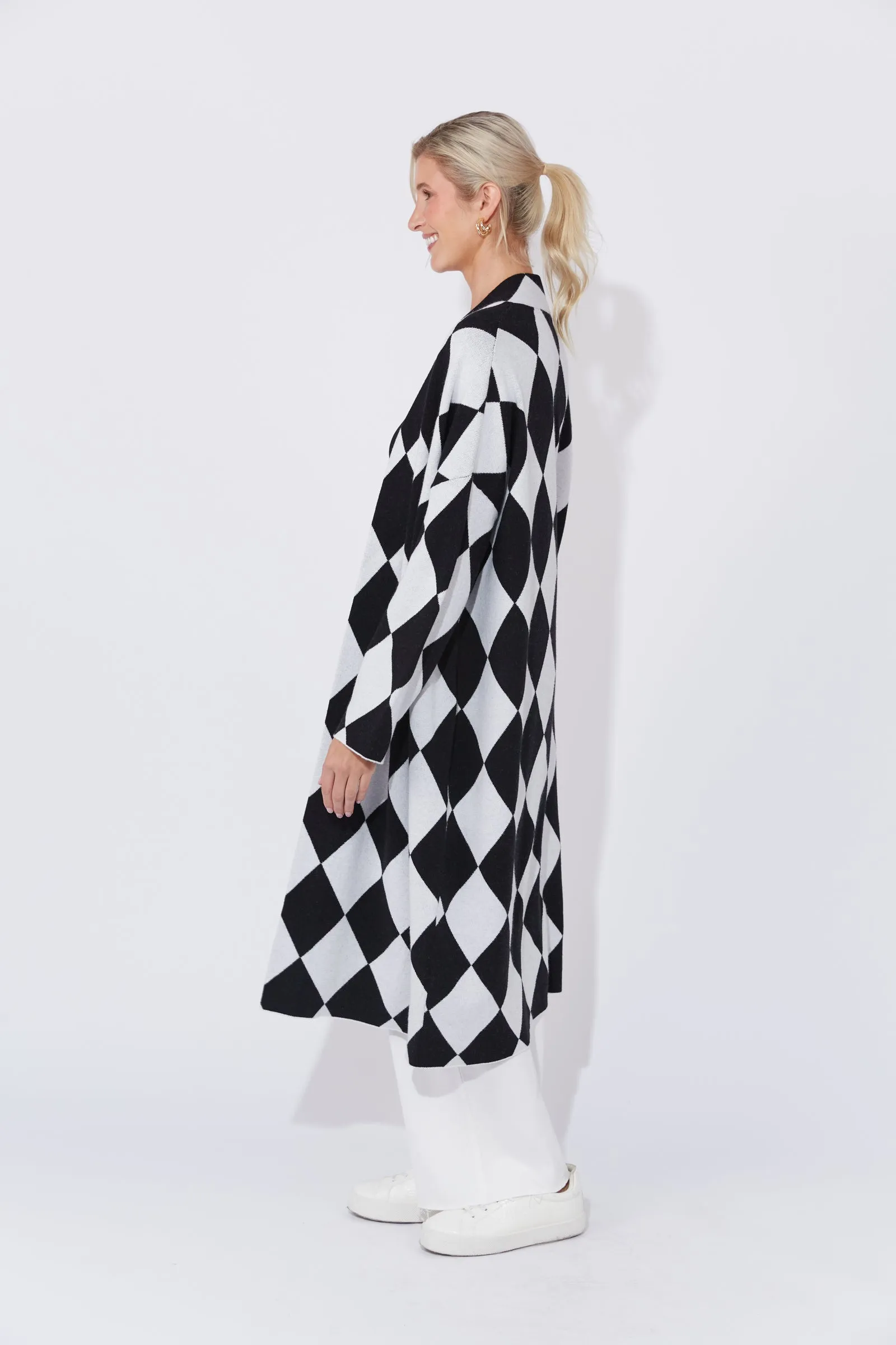 Casablanca Cardigan - White/Kohl