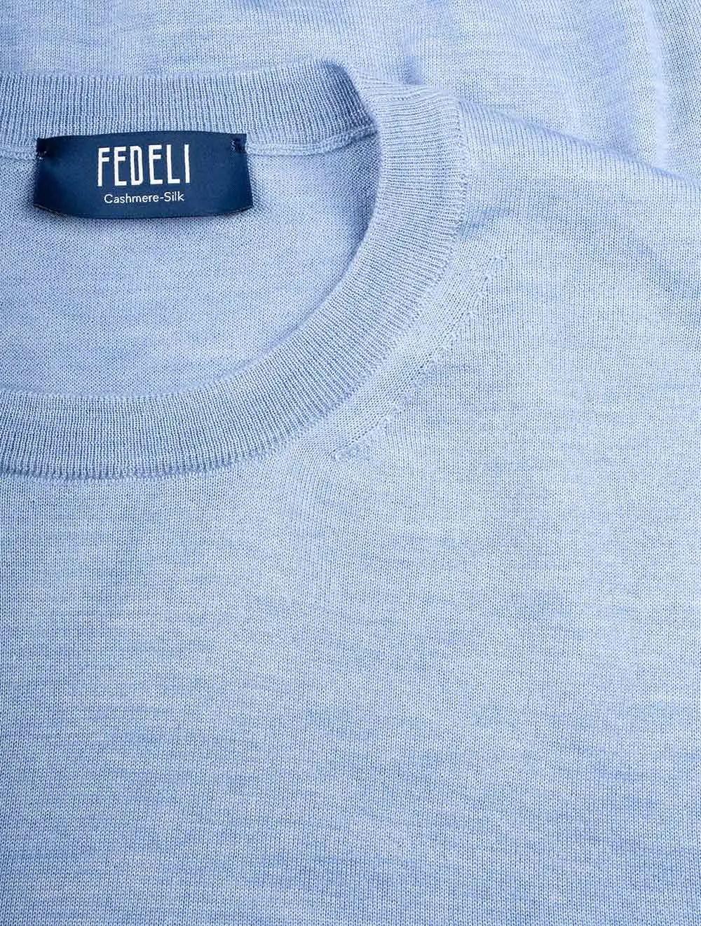Cashmere & Silk Crew Neck Blue