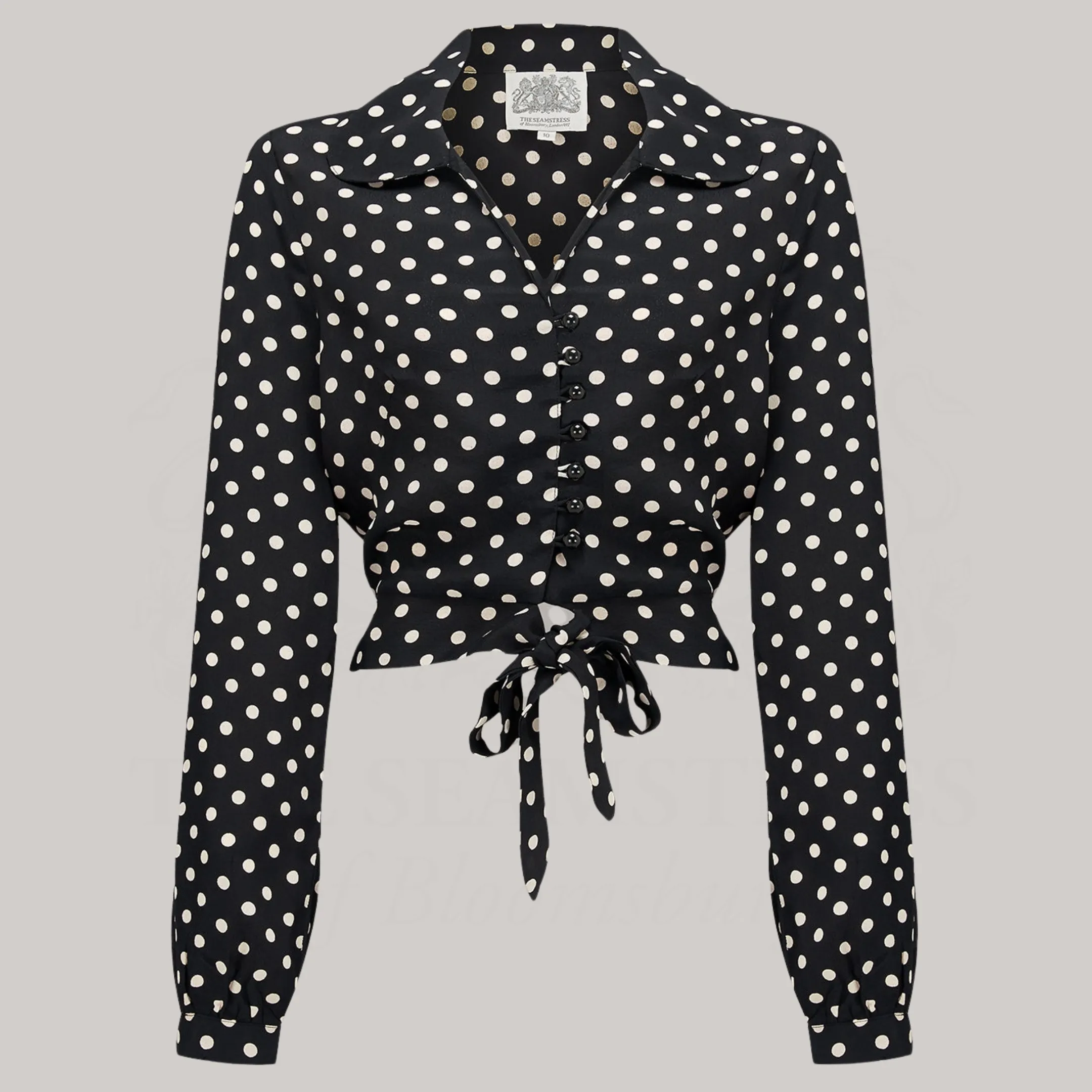 Clarice Blouse in Black Polka