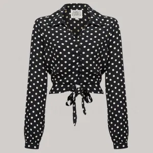 Clarice Blouse in Black Polka