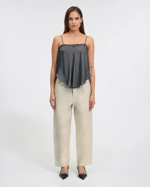 Creme Denim Pants - Ecru