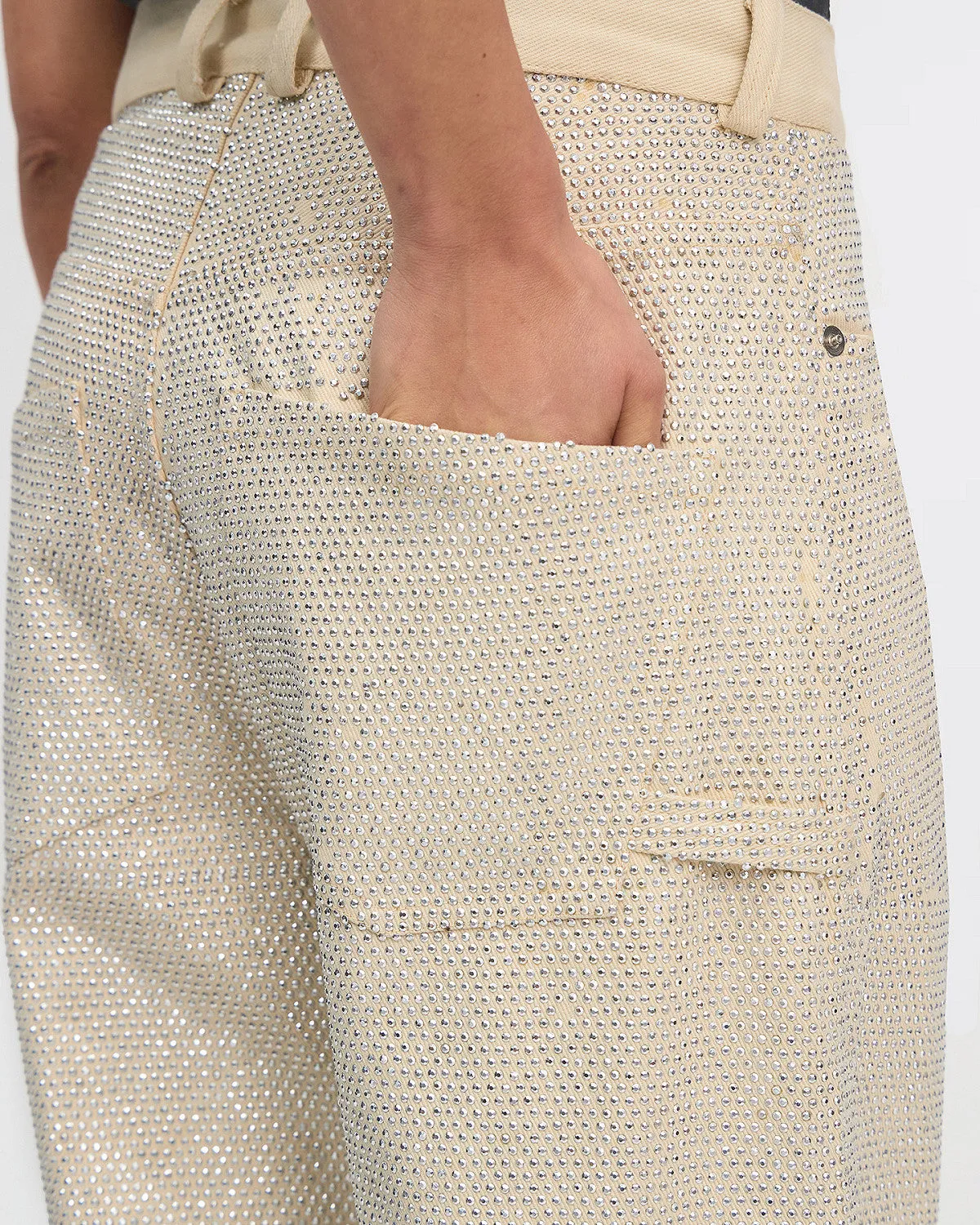 Creme Denim Pants - Ecru
