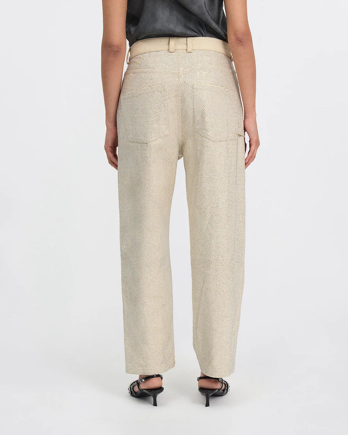 Creme Denim Pants - Ecru