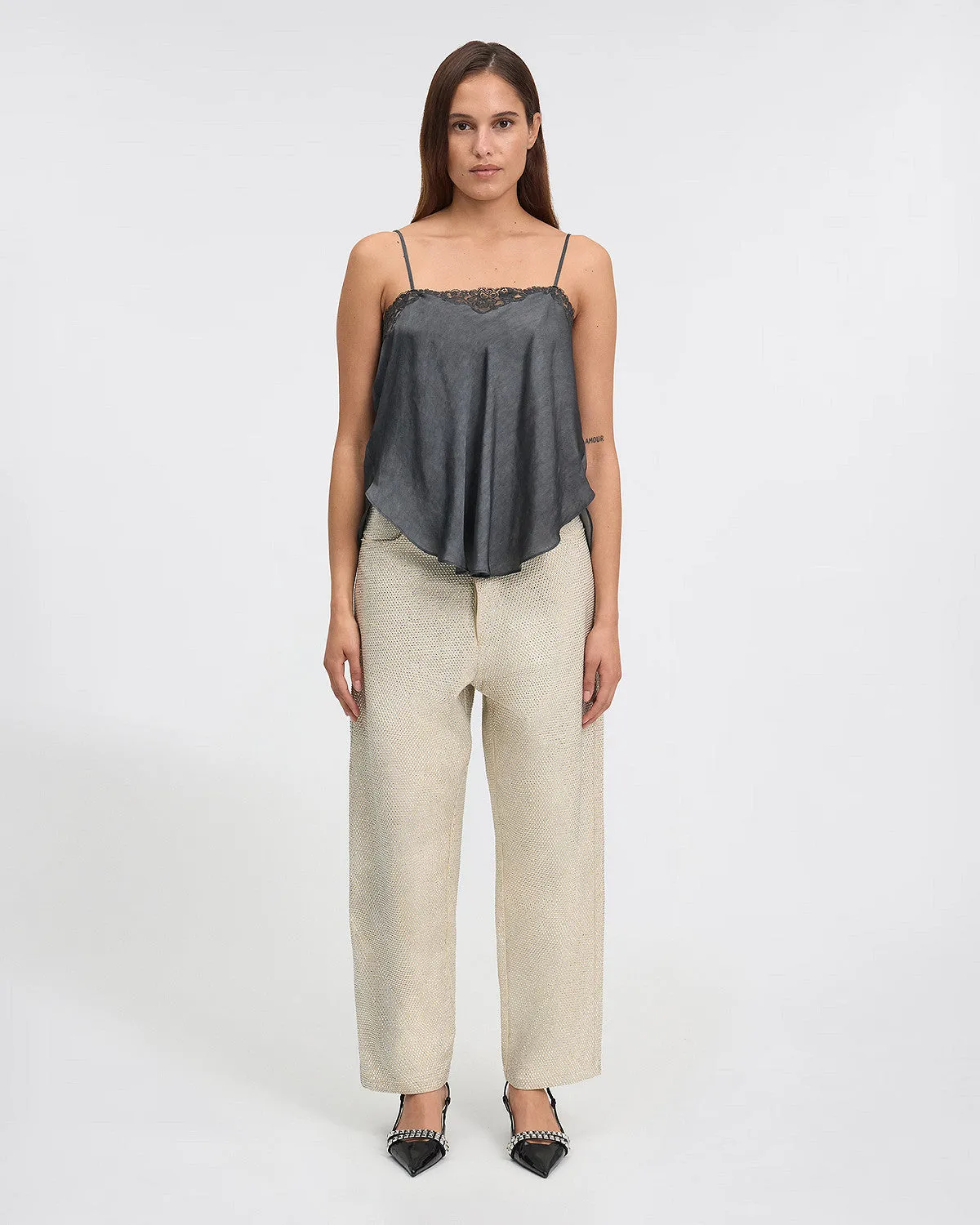 Creme Denim Pants - Ecru