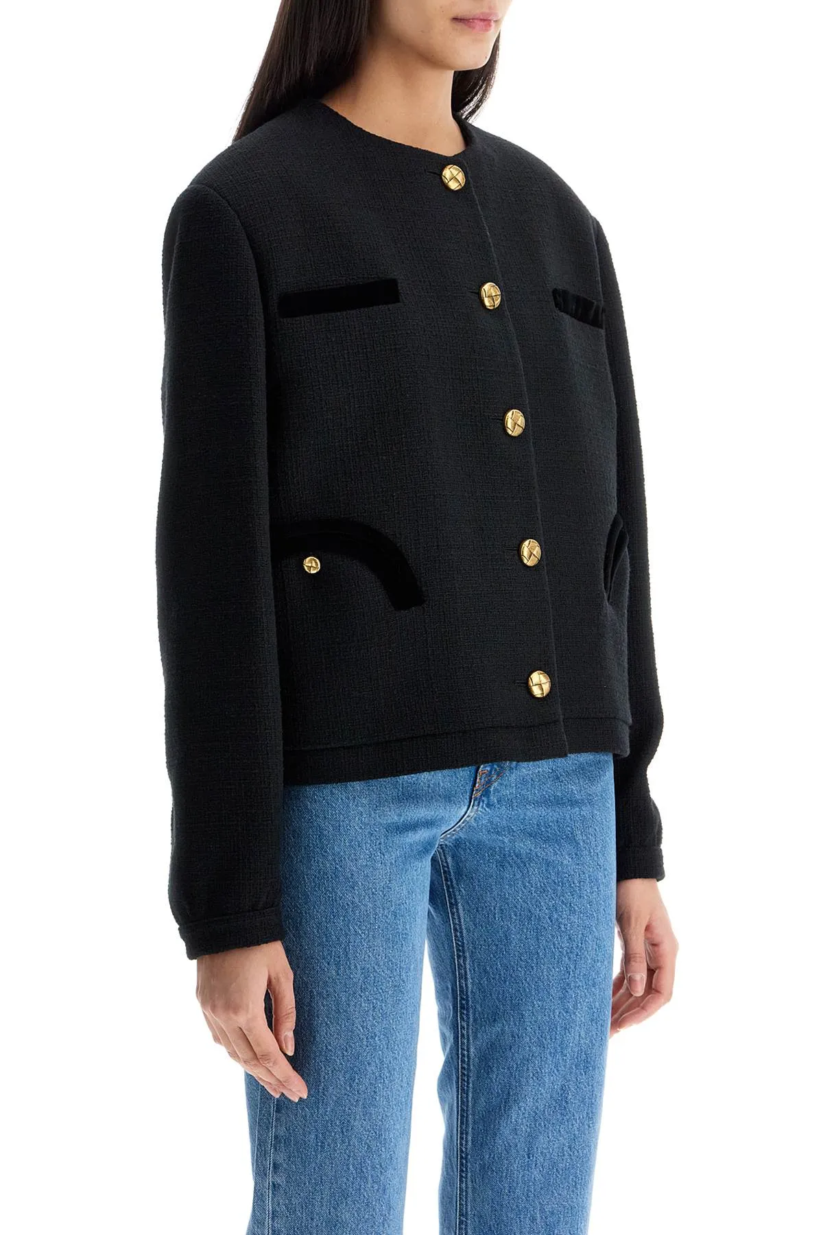 Cropped Button-Front Bolero