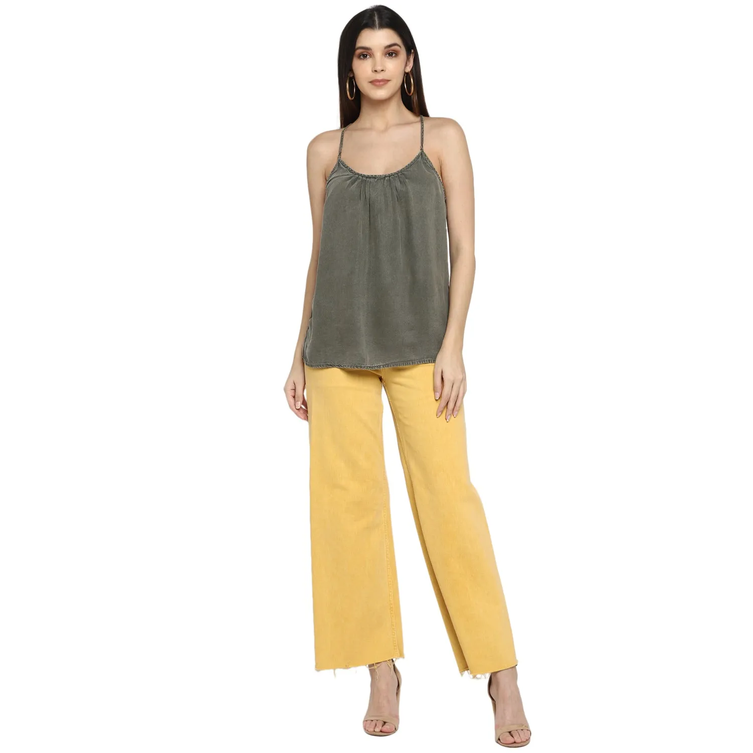 Cross Back Spaghetti Strap Camisole Top