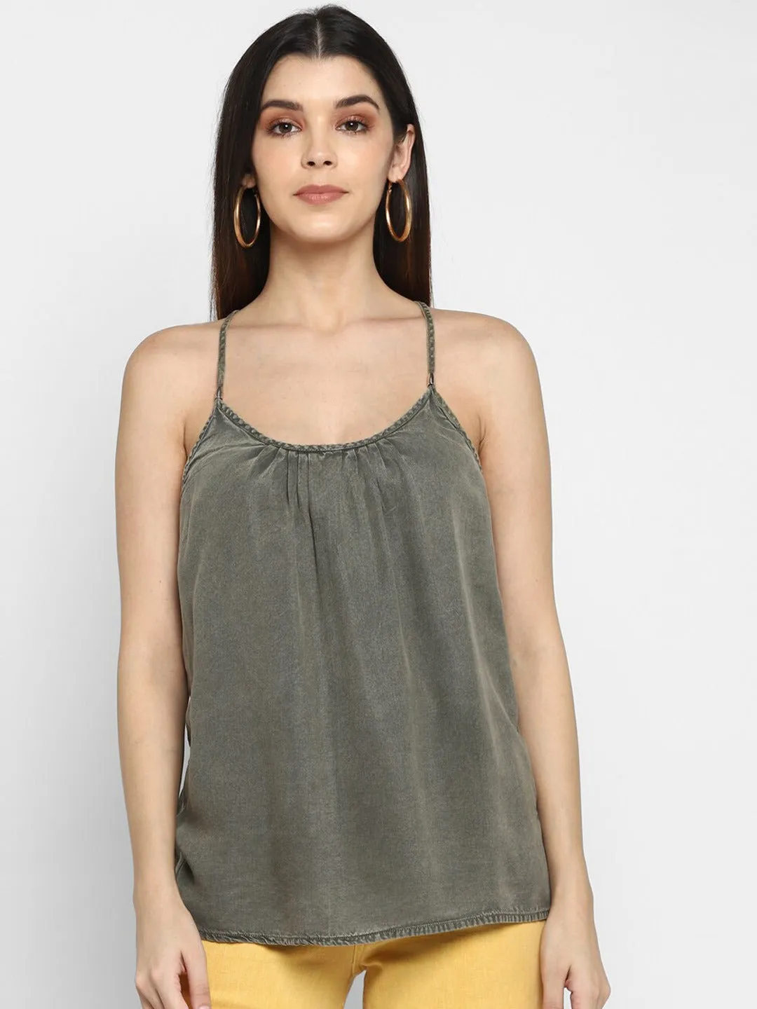 Cross Back Spaghetti Strap Camisole Top