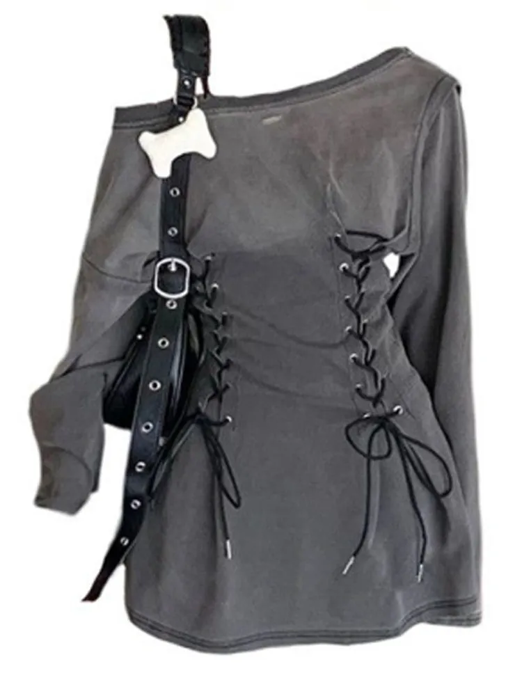 Denim Lace-Up Micro Dress