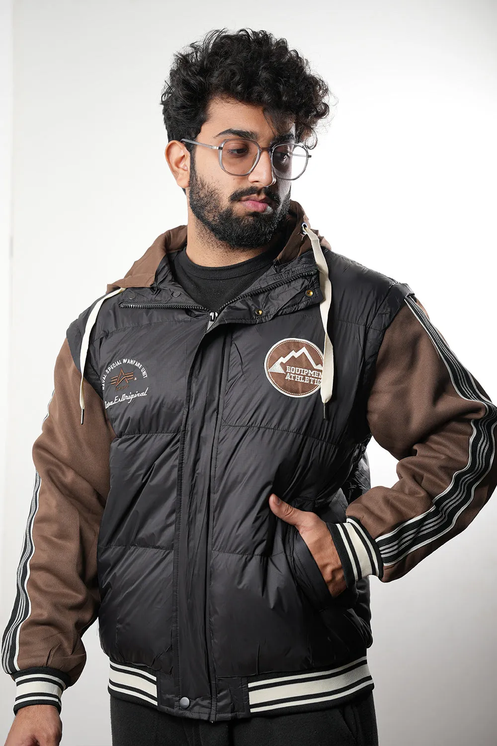 Detachable Sleeves Puffer Jacket - 1124115
