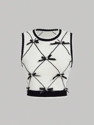 Diamond Grid Sweater Vest