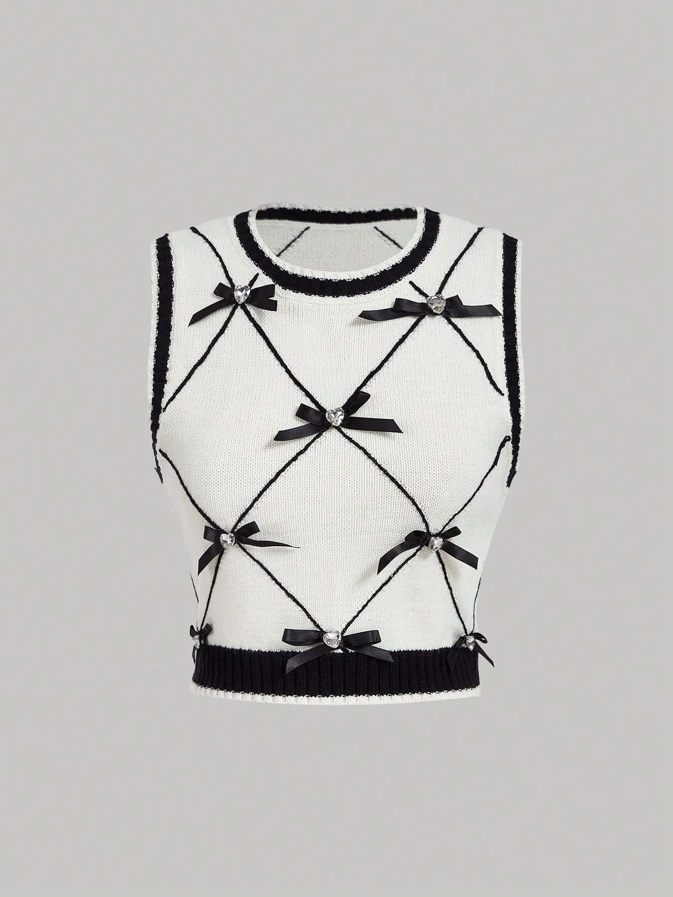 Diamond Grid Sweater Vest