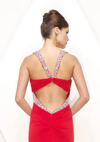 Elegant Red Formal Prom Evening Dress With Straps HB130A