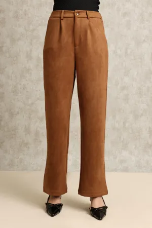 ESSENTIAL TAILORED PANTS-CAMEL