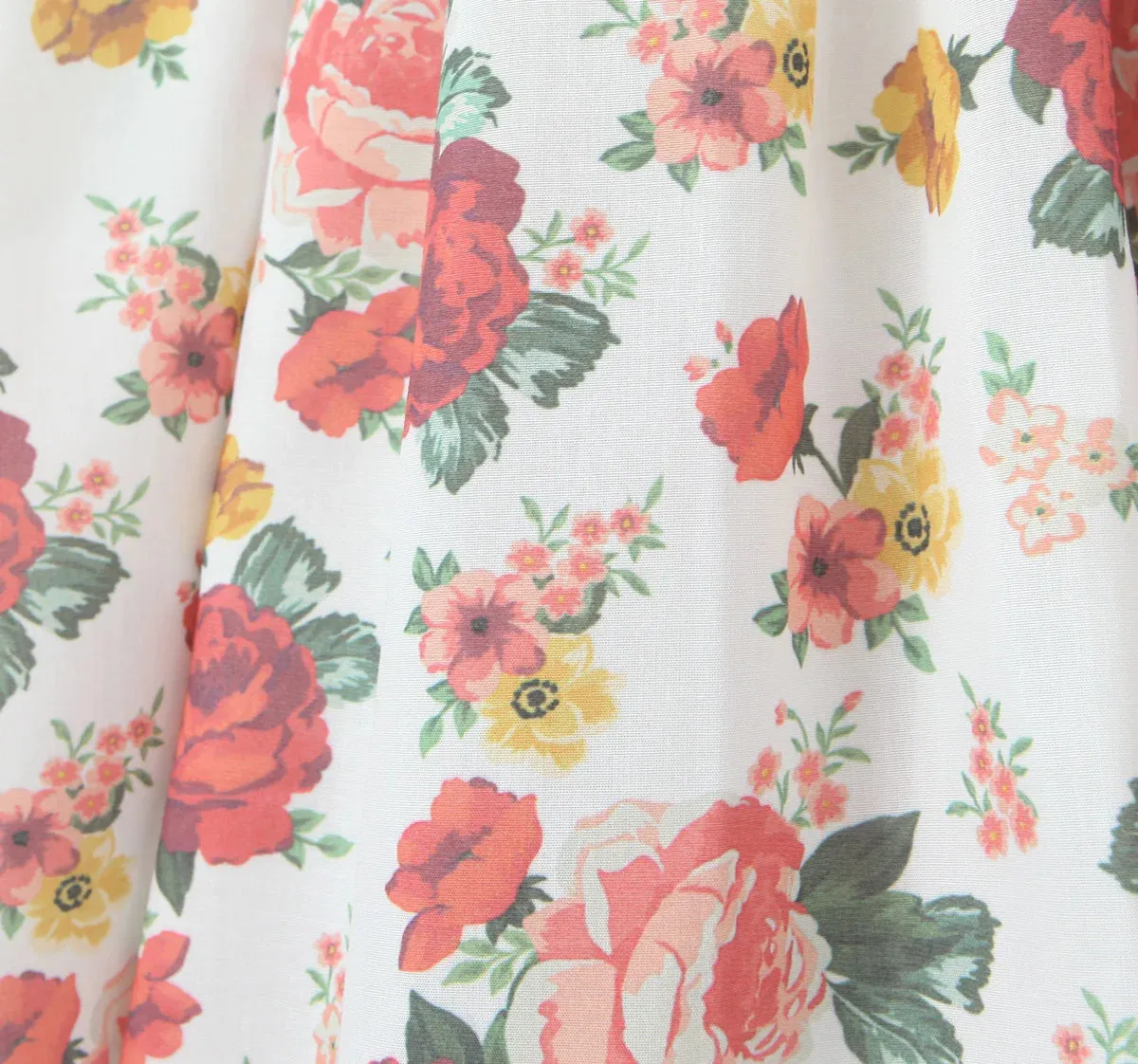 Flower Print Corset Style Ruffles Hem Midi Dress