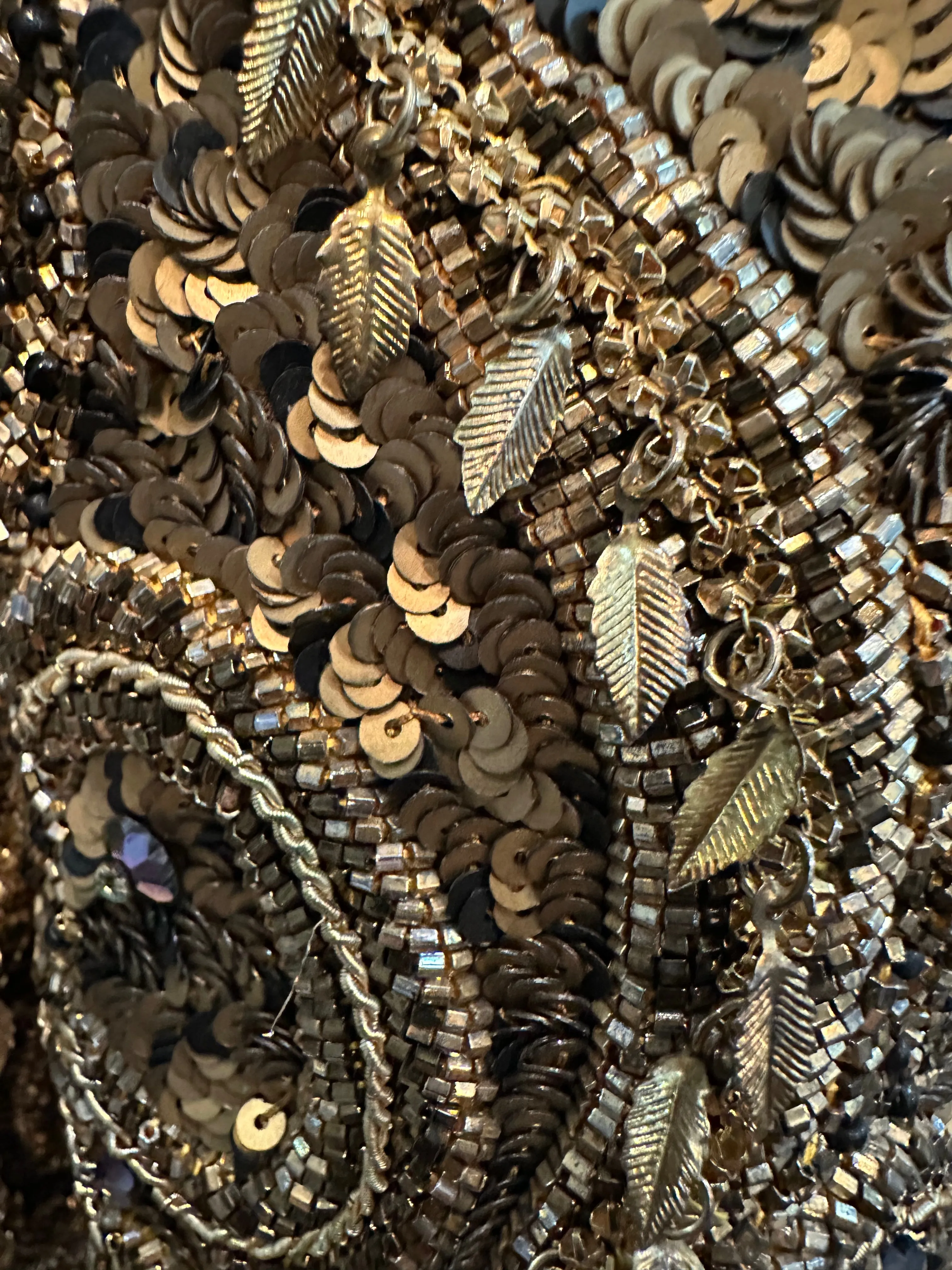 Galanos 80s Brown and Gold Heavily Embellished Spenser Cut Evening Jacket