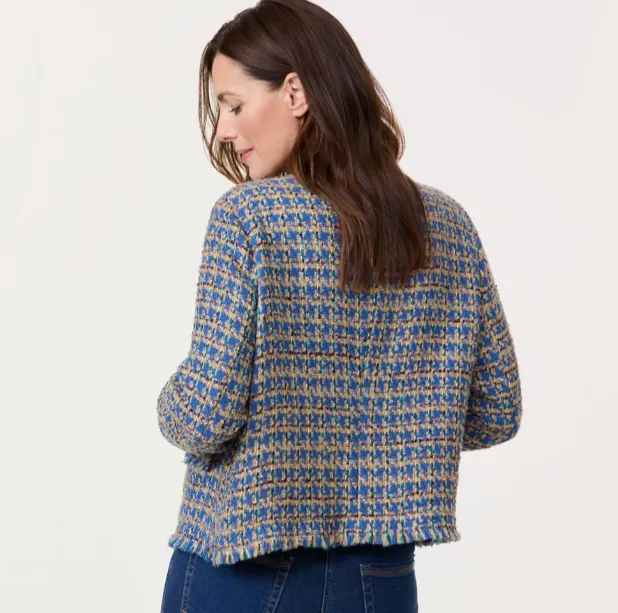 GERRY WEBER<BR>
Boucle Jacket<BR>
Blue<BR>