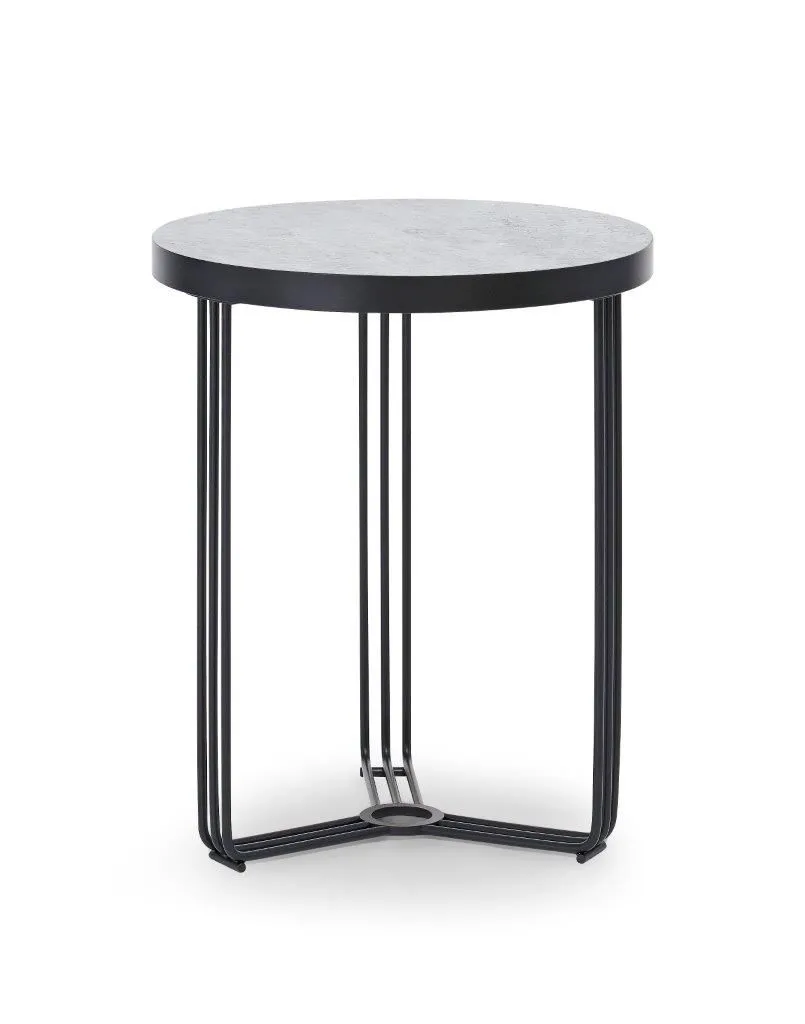 Gillmore Space Finn Collection Circular Side Table with Matt Black Frame