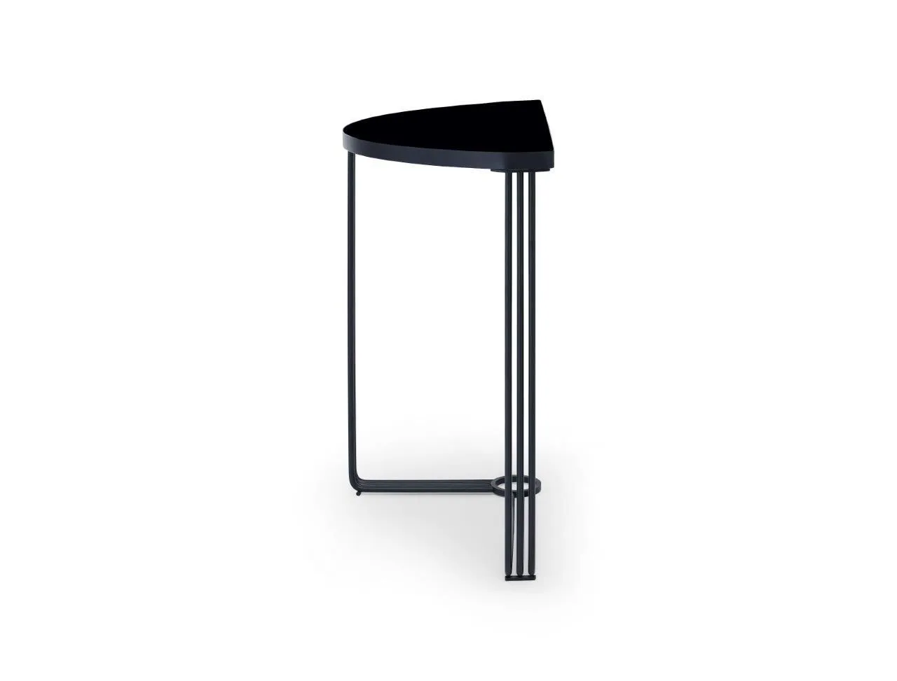 Gillmore Space Finn Collection Demi Lune Console Table with Matt Black Frame