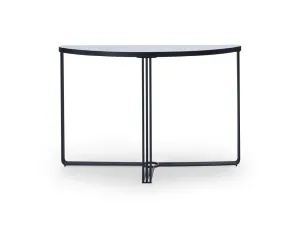 Gillmore Space Finn Collection Demi Lune Console Table with Matt Black Frame