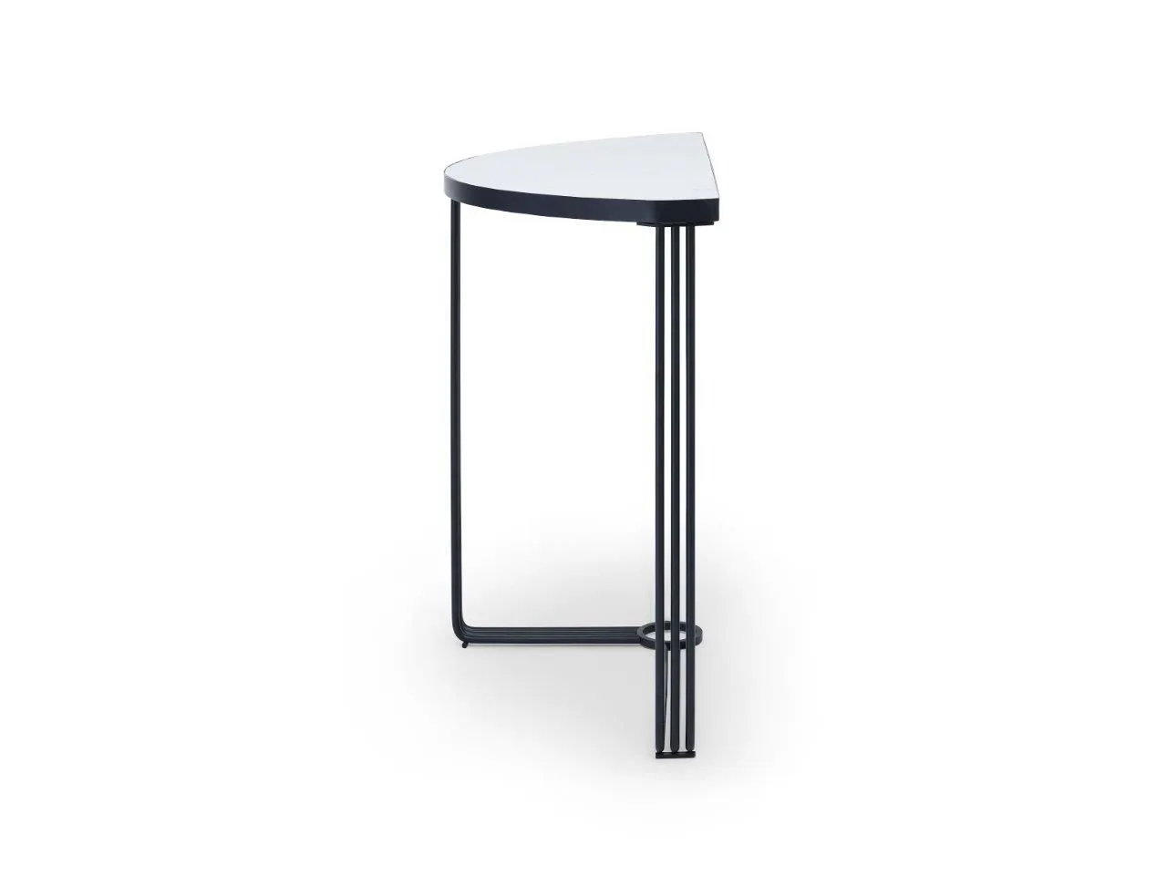 Gillmore Space Finn Collection Demi Lune Console Table with Matt Black Frame