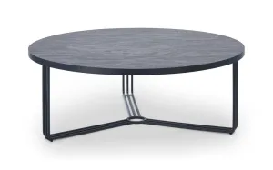 Gillmore Space Finn Collection Large Circular Coffee Table with Matt Black Frame