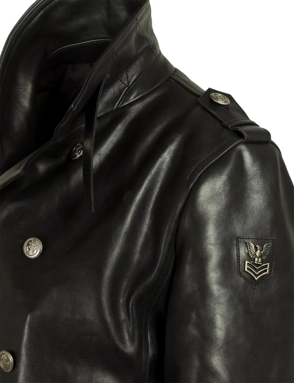 Halsey Leather Pea coat Art. 134