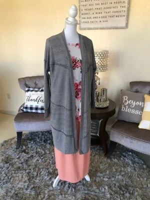 Heather Gray Tiered Sweater/Cardigan