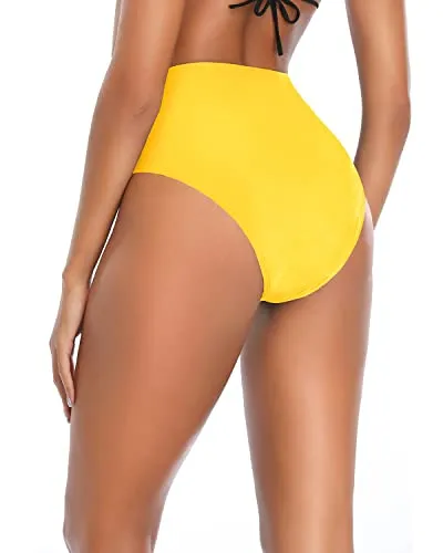High Cut Chlorine And Saltwater Resistant Swimsuit Bottom-Neon Yellow