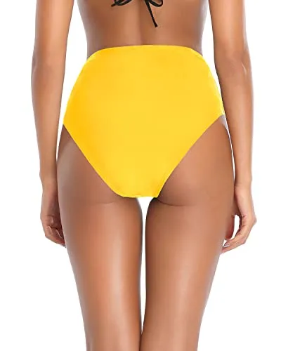 High Cut Chlorine And Saltwater Resistant Swimsuit Bottom-Neon Yellow