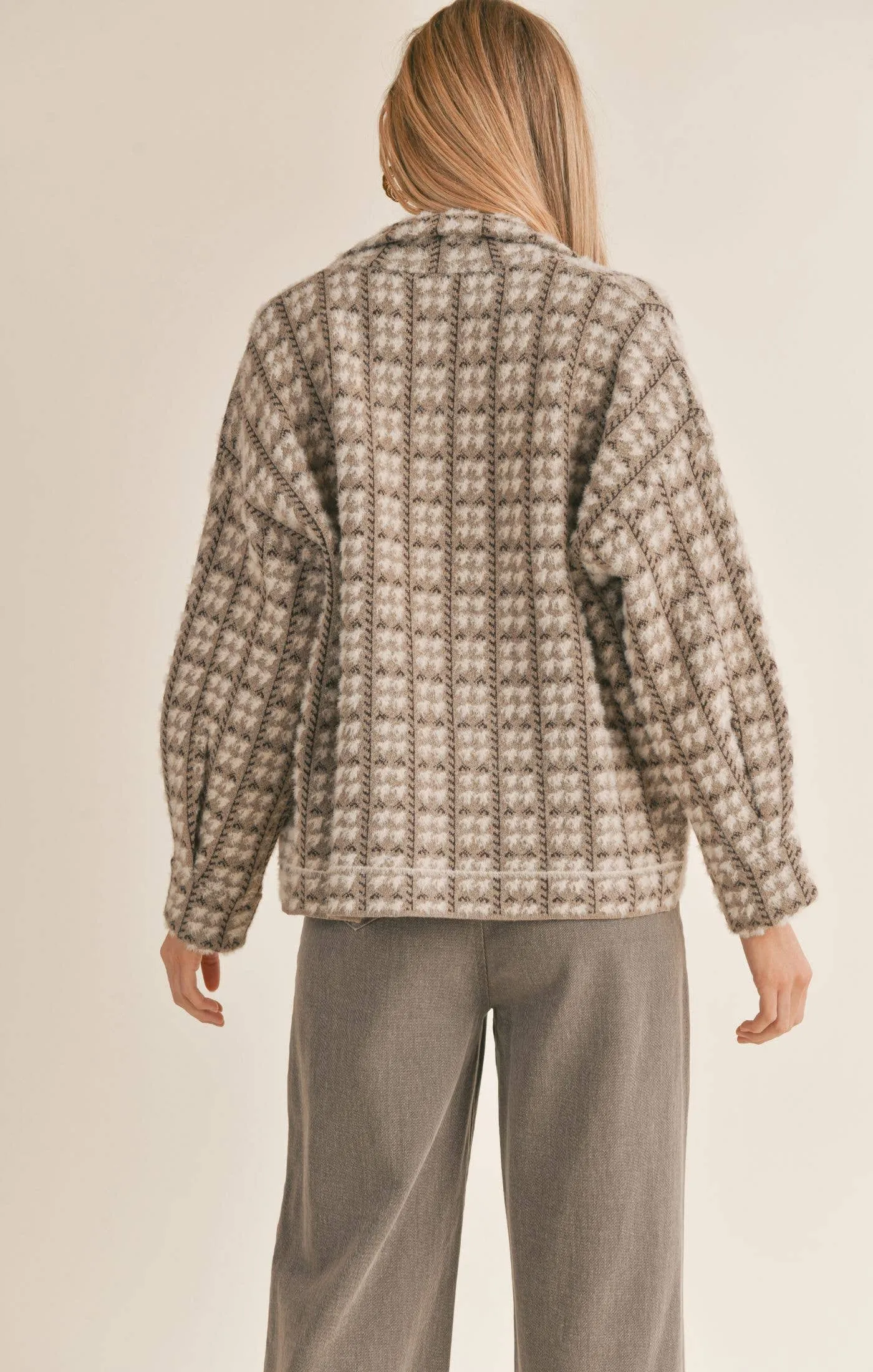 Houndstooth Sweater Jacket